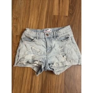 Abercrombie Kids Girls Jeans High Rise Mini Mom Shorts Destroyed Distressed 9/10